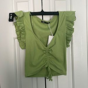 Zara lime green cropped tank in size medium💚🌴